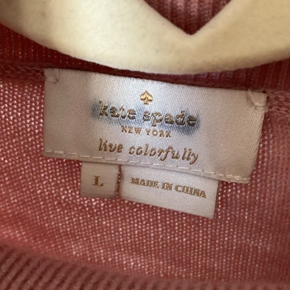 Kate Spade: Conchshell (876) Brooke Street Turtleneck Pocket Sweater- L - Picture 2 of 16